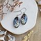 Resin earrings with real flowers. Earrings with forget-me-nots, Earrings, Moscow,  Фото №1