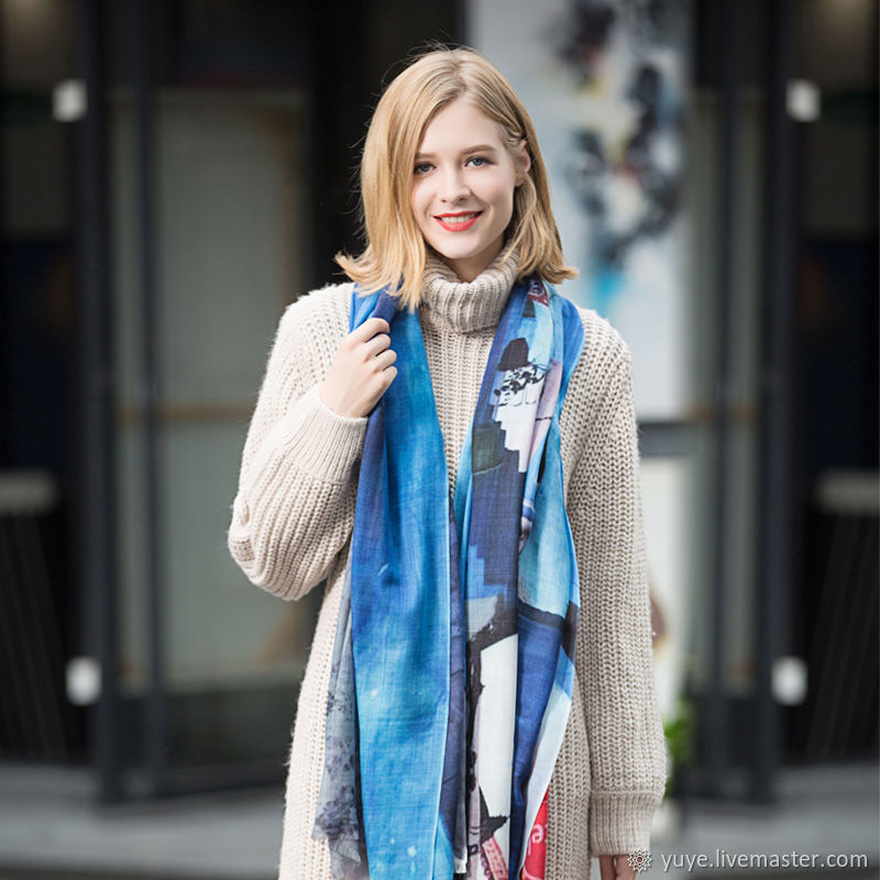 blue cashmere scarf