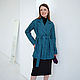 Oversize Woolen Blue Plaid Coat, Blue Short demi Coat. Coats. mozaika-rus. My Livemaster. Фото №6