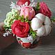 Bouquet in a mug with pomegranate and cotton soap bouquet. Soap. We are Toys. Online shopping on My Livemaster.  Фото №2