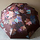 Folding umbrella machine with hand-painted Chocolate Autumn. Umbrellas. UmbrellaFineArt. My Livemaster. Фото №6
