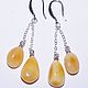 Chain earrings with natural amber. Tassel earrings. podaro4ek22. Online shopping on My Livemaster.  Фото №2