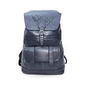 Сумки и аксессуары handmade. Livemaster - original item Leather backpack women`s blue Denim Fashion R11p-661. Handmade.