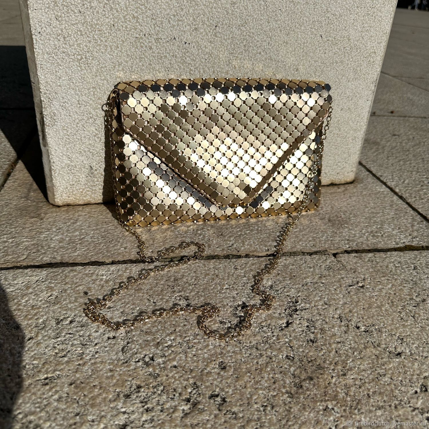 Клатч конверт золото 22 см х 15 см х 3 см в интернет-магазине Ярмарка ...