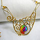Brass wire wrapped necklace "Rainbow lace", Necklace, St. Petersburg,  Фото №1