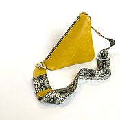 Сумки и аксессуары handmade. Livemaster - original item Triangular leather bag in yellow. Handmade.