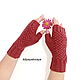  Knitted mittens from merino Plaited burgundy. Mitts. Lace knitting workshop. Lidiya.. Online shopping on My Livemaster.  Фото №2