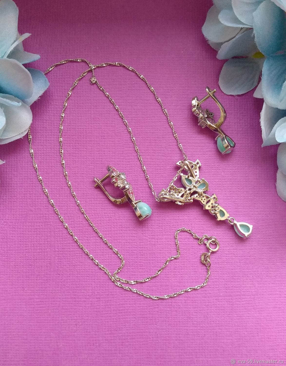 Серьги серебряные с ларимаром – купить на Ярмарке Мастеров – MPCN8RU ...