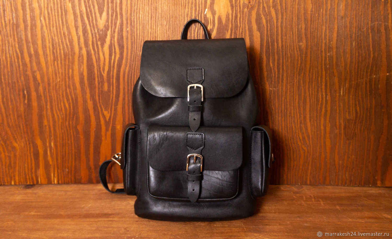 Рюкзак кожаный Большой Бычья кожа Черный в интернет-магазине Ярмарка ...