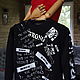 Sweatshirt Black QR Handmade, Custom sweatshirt. Sweatshirts. Karina-bro. My Livemaster. Фото №4