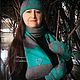 Set - 'Slytherin' - hat, scarf and mittens. Caps. Shop Natalia Glebovskaya. My Livemaster. Фото №4