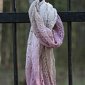 Аксессуары handmade. Livemaster - original item Pure wool scarf, stole (pink-beige). Handmade.