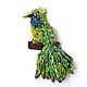 Peacock, hand embroidery, Brooches, Tver,  Фото №1