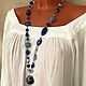 Stylish decoration on the neck of blue stones. Long boho style beads. Necklace. Treasures Of Aphrodite. Online shopping on My Livemaster.  Фото №2