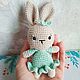 Зайка в платье цвета мята. Амигуруми куклы и игрушки. I-just-knit. Интернет-магазин Ярмарка Мастеров.  Фото №2
