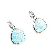 Украшения handmade. Livemaster - original item Blue Ice Earrings, Zircon Earrings, Pendant earrings Gift. Handmade.