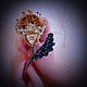 Handmade brooch, Fire flower, made in embroidery technique, Brooches, Krasnoyarsk,  Фото №1