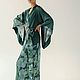 Albornoz largo kimono de seda verde, Robes, St. Petersburg,  Фото №1