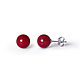 Stud earrings, 8 mm coral stud earrings. Art.№92, Stud earrings, Moscow,  Фото №1