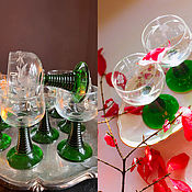 Посуда handmade. Livemaster - original item Vintage glass glasses remera with grapes France. Handmade.
