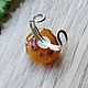 Amber. Ring 'Red rose' amber silver. Rings. Frollena II. Natural Baltic amber. My Livemaster. Фото №6