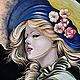 Картина на бархате " Дама с зонтиком", Картины, Кисловодск,  Фото №1