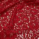 Кружево с кордом красное. Итальянские ткани, Ткани, Сочи,  Фото №1