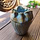 Small serving ceramic vase Blue overflow. Vases. GFox family workshop (homeaccent). My Livemaster. Фото №6