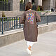 Denim Raincoat Dress Plus size milk chocolate with Embroidery, Dresses, Novosibirsk,  Фото №1