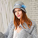 Order hat Cloche. Color light gray. Exclusive HATS. LANA ANISIMOVA.. Livemaster. . Hats1 Фото №3
