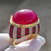 Золотое кольцо с природным Уральским изумрудом