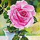 Painting Rose in a vase Oil 20 x 30 Still life with flower oil. Pictures. matryoshka (azaart). My Livemaster. Фото №5