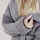 Cardigan grey with a hood. Coats. SHAPAR - knitting clothes. My Livemaster. Фото №5