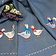 Полотенце льняное с вышивкой  Чешские гуси, Полотенца, Кострома,  Фото №1