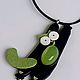 Pendant made of leather with rhodonite Simon's cat. Pendants. Shagree (Shagree). My Livemaster. Фото №4
