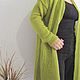 Удлиненный кардиган из нежного мохера, оливкового цвета. Кардиганы. Knitwear by Elena Doroshina. Ярмарка Мастеров.  Фото №5