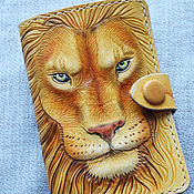 Сумки и аксессуары handmade. Livemaster - original item Men`s wallet with embossed lion. Handmade.