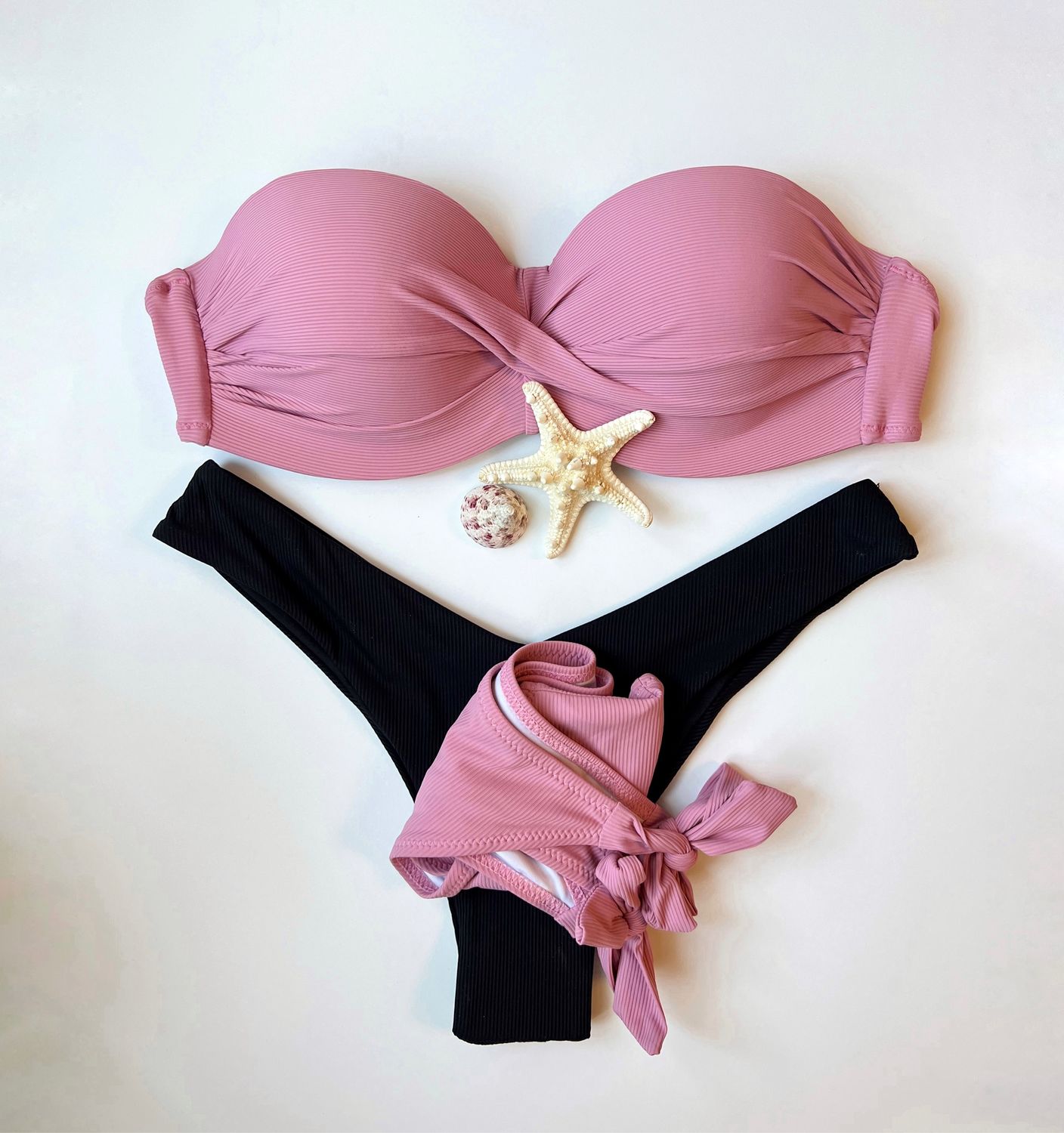 Купальник бандо пудрового цвета в интернет-магазине на Ярмарке Мастеров ...