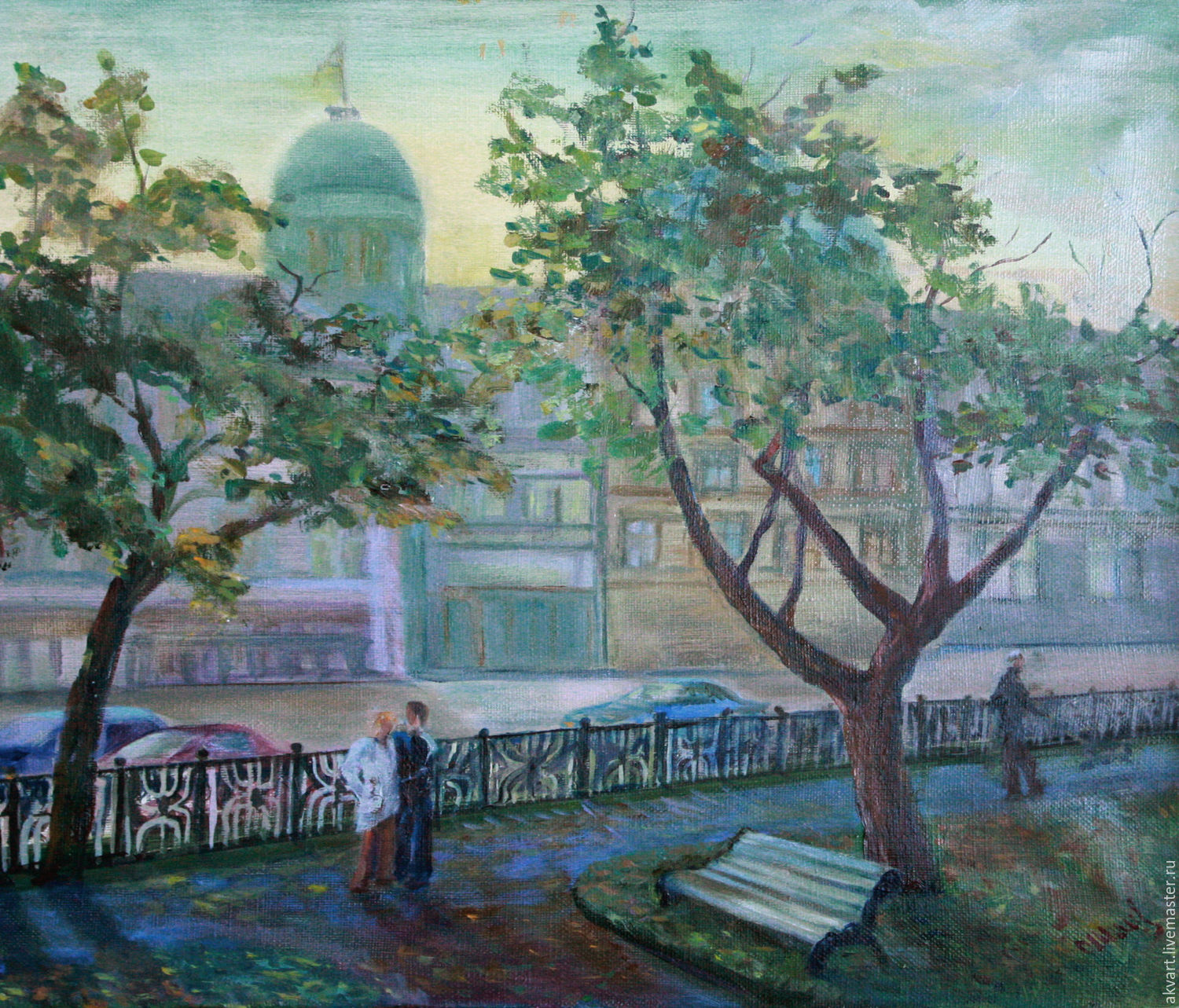 Oil painting. Landscape. ' Square on Kitay-gorod', Pictures, Moscow,  Фото №1