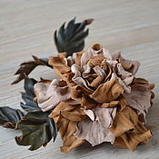 Украшения handmade. Livemaster - original item Flower suede rose brooch Autumn. Handmade.