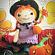 Knitted Little Witch toy Haloween, Stuffed Toys, Tula,  Фото №1