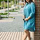 Linen dress shirt turquoise blue melange. Dresses. NATALINI. My Livemaster. Фото №6