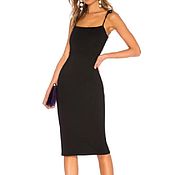 Винтаж handmade. Livemaster - original item Size 42, 44. Classic black dress with thin straps. Handmade.