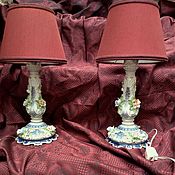 Винтаж handmade. Livemaster - original item Pair of Capodimonte lamps. Italy. Handmade.