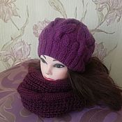 Шапка вязанная женская Каприз-2 фиолетовый купить шапку