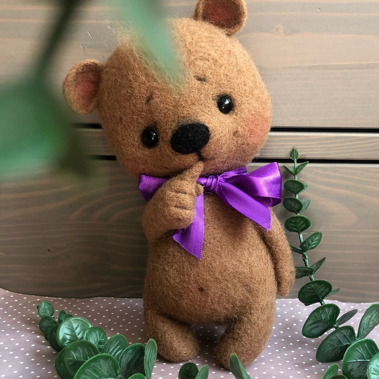 Игрушка из шерсти «Застенчивый мишка» в интернет-магазине на Ярмарке ...