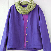 Одежда handmade. Livemaster - original item Purple sweatshirt made of quilted linen. Handmade.