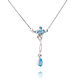 Gold necklace with blue Topaz and diamonds, Necklace, Moscow,  Фото №1