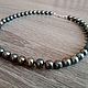 Pearl necklace(black) Class AA through a knot and 925 silver, Necklace, Sergiev Posad,  Фото №1