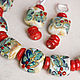 'Coral Christmas': necklace and earrings. Jewelry Sets. BeautyGlassByKate(Lampwork) (beauty-glass). My Livemaster. Фото №5